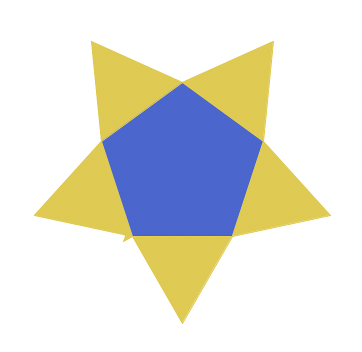 Image of a star (filled pentagon with filled triangles adjacent to each side)